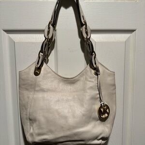 Michael Kors Off-White Leather Shoulder Bag